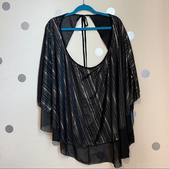 Metallic Striped Wrap Skirt - Picture 3 of 5